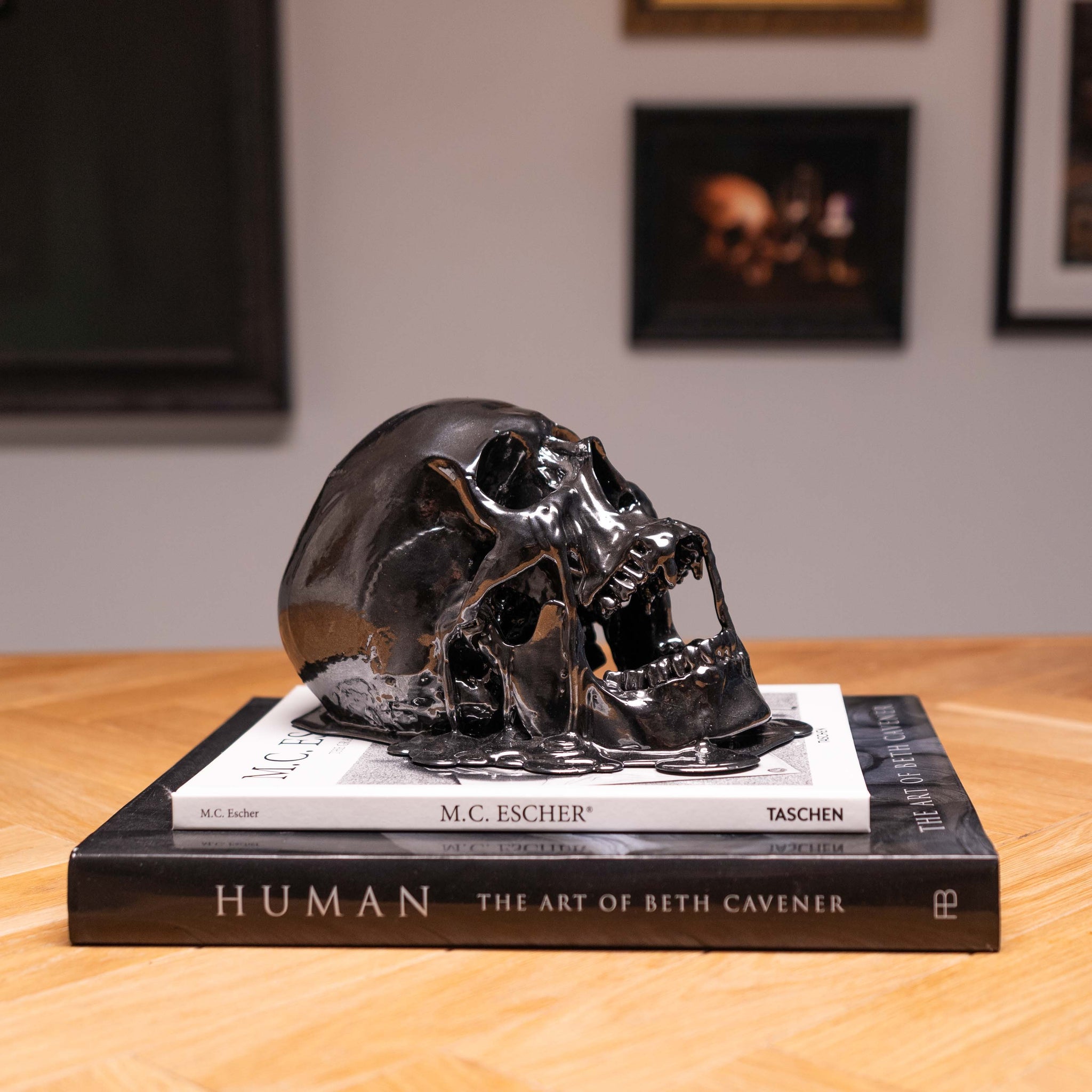 Melting Black Chrome Skull