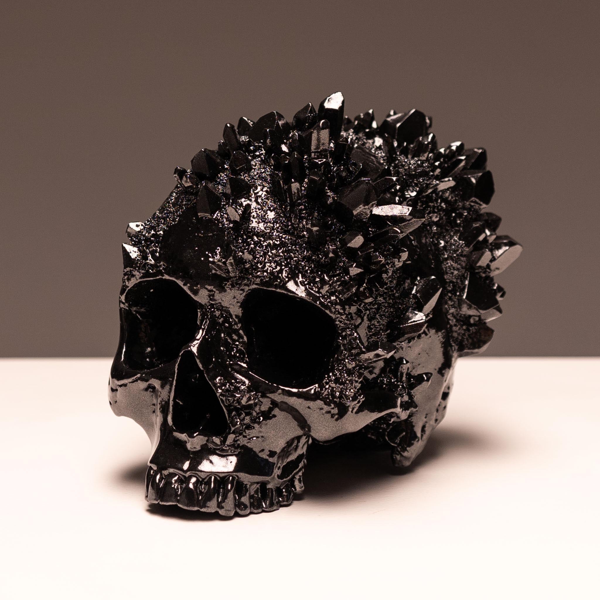 Obsidian Dragon Glass Skull