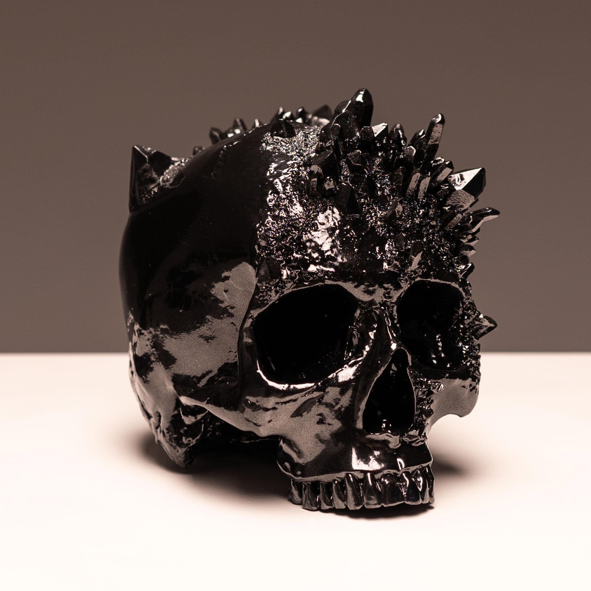 Obsidian Dragon Glass Skull