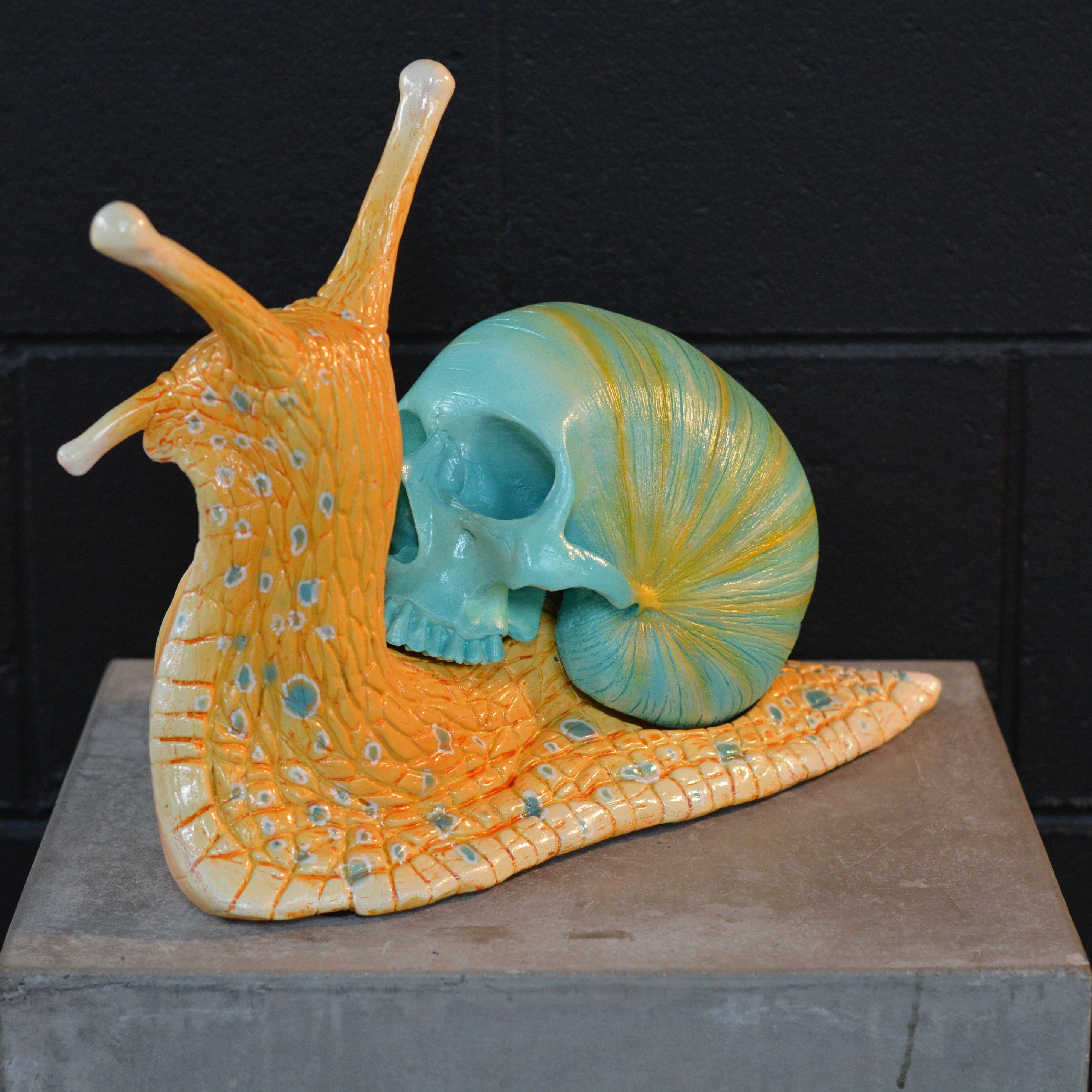 Snail Skull - Orange & Teal [EXPERIMENTAL PAINT]