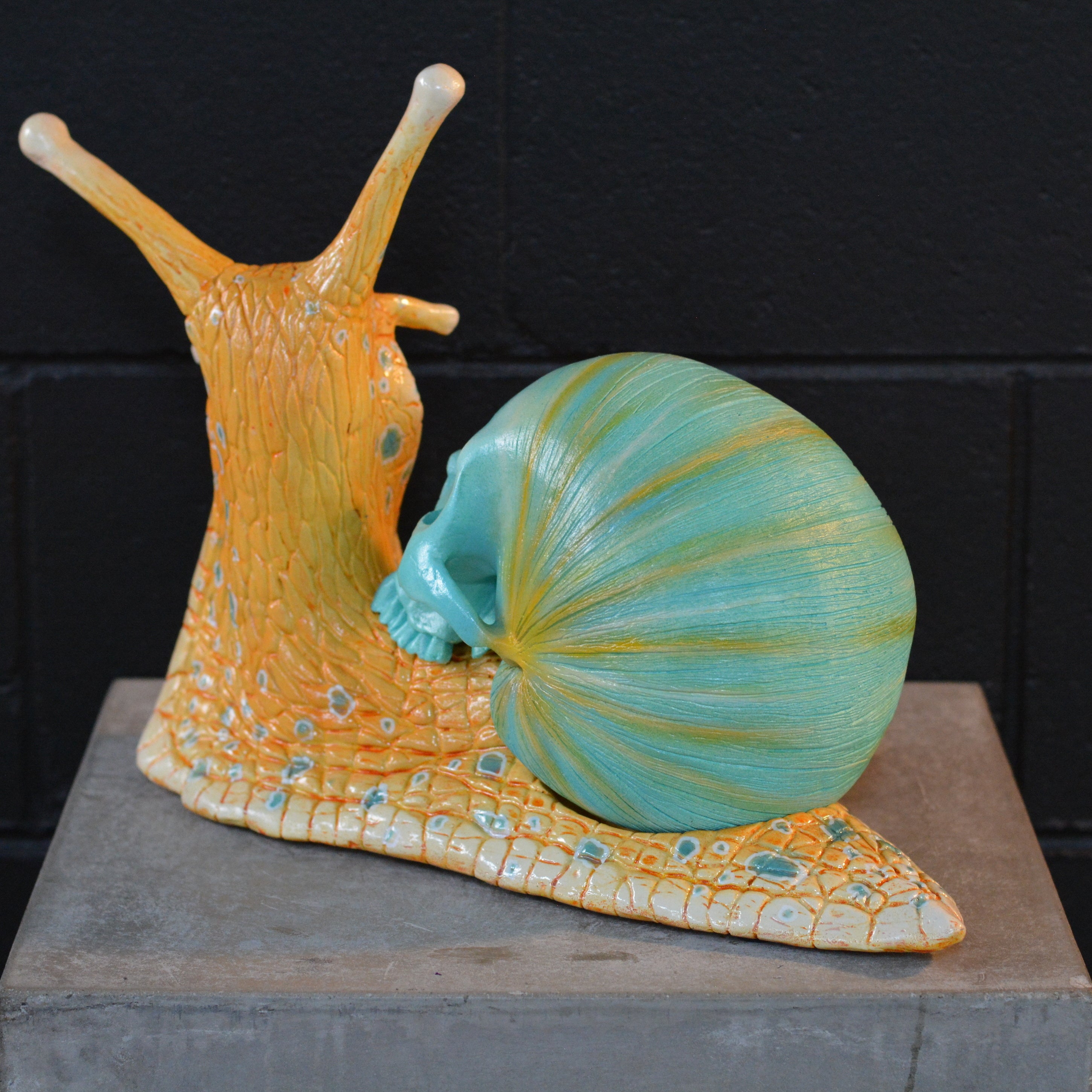 Snail Skull - Orange & Teal [EXPERIMENTAL PAINT]
