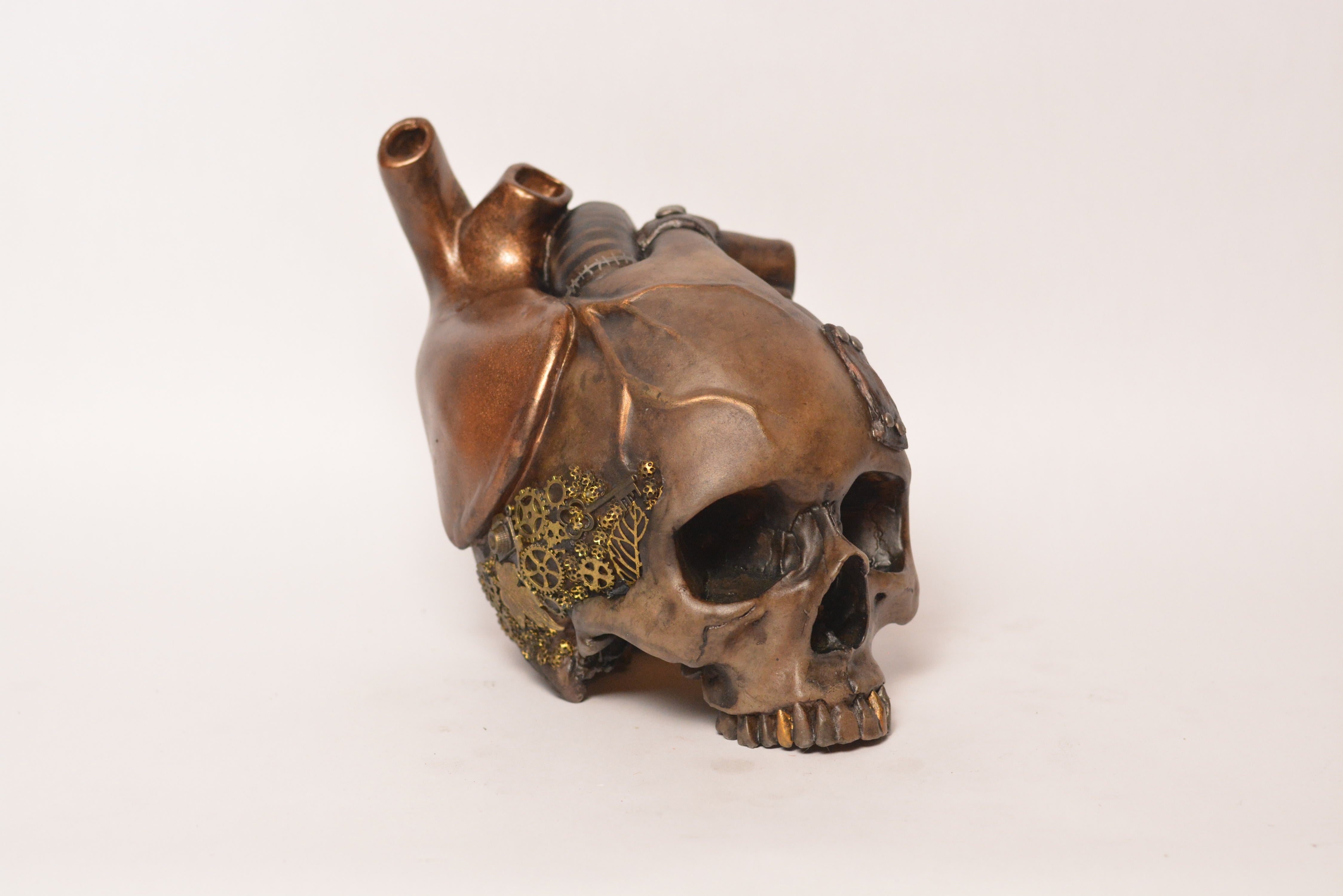 The Tell-Tale Heart Skull - Steampunk (EXPERIMENTAL PAINT)
