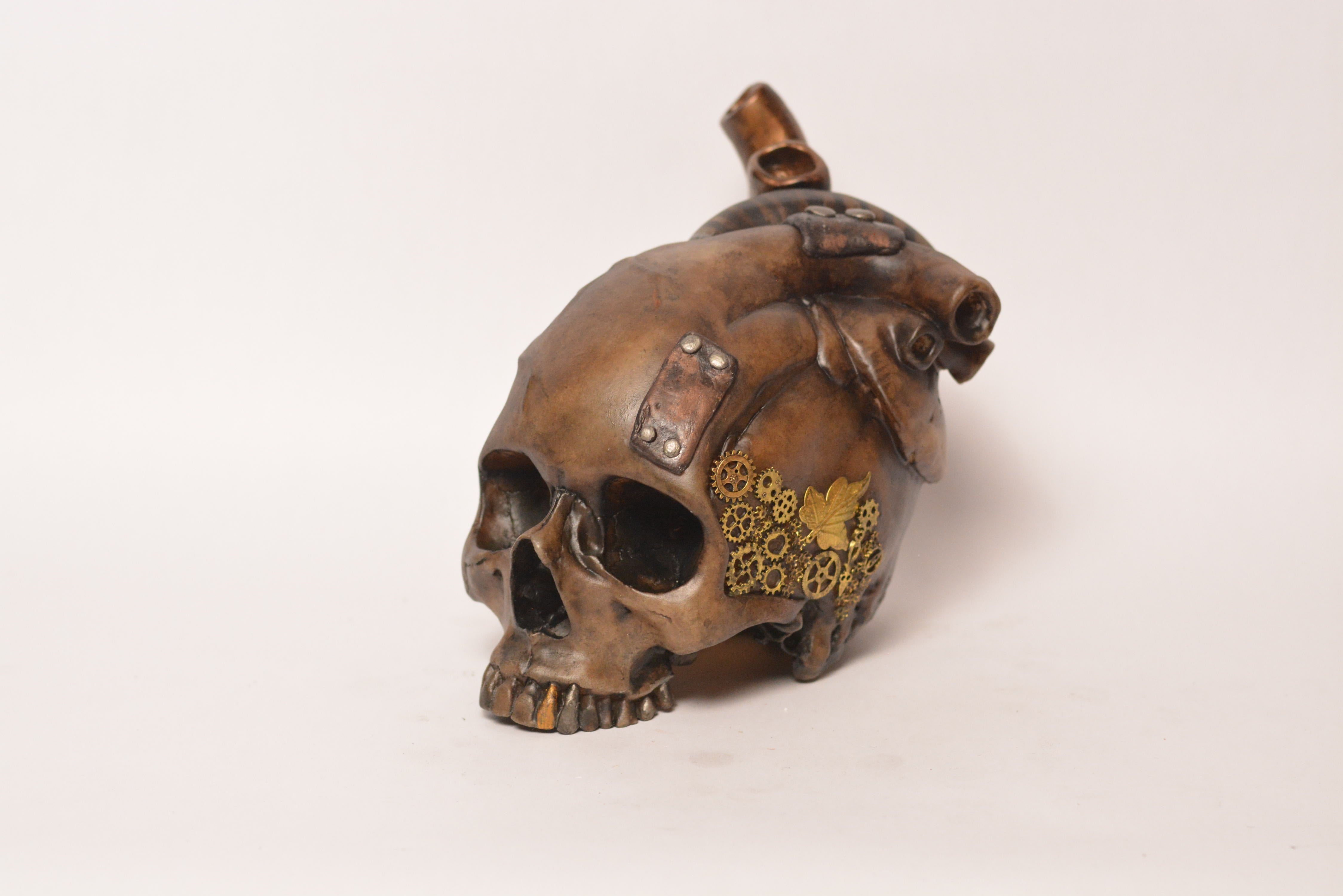 The Tell-Tale Heart Skull - Steampunk (EXPERIMENTAL PAINT)